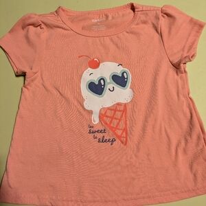 Carter's Just One You 4T PJ Top "Too Sweet To Sleep" Top Only